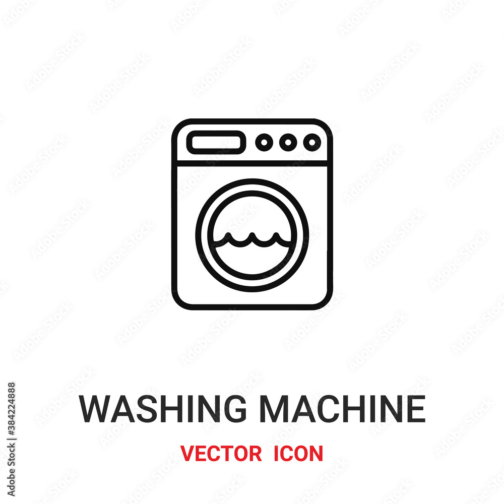 washing machine icon vector symbol. washing machine symbol icon vector for your design. Modern outline icon for your website and mobile app design.