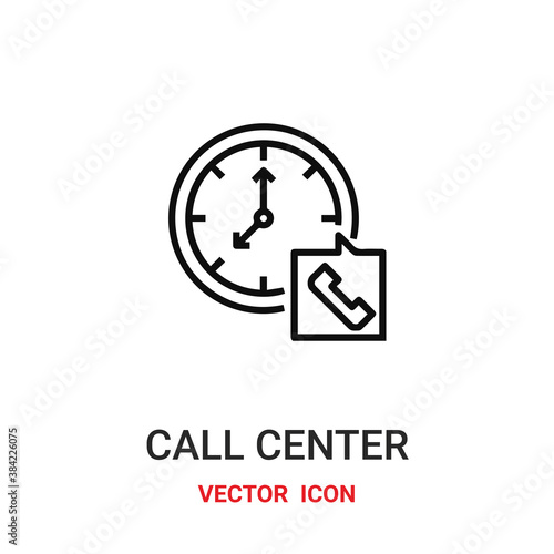 call center icon vector symbol. call center symbol icon vector for your design. Modern outline icon for your website and mobile app design.