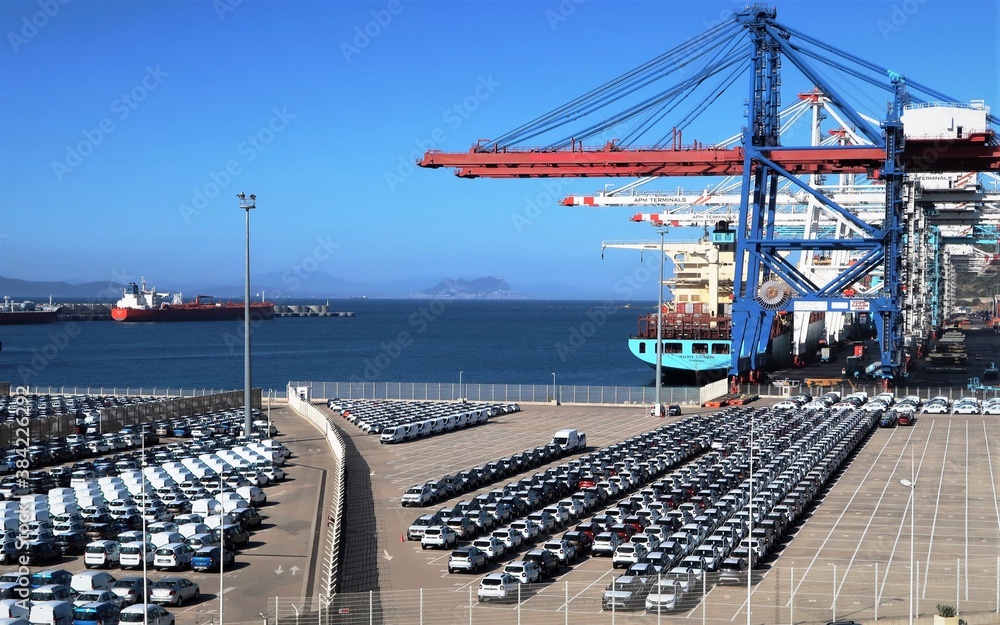 Cars for export in the port of Tanger, Maroc Stock Photo | Adobe Stock