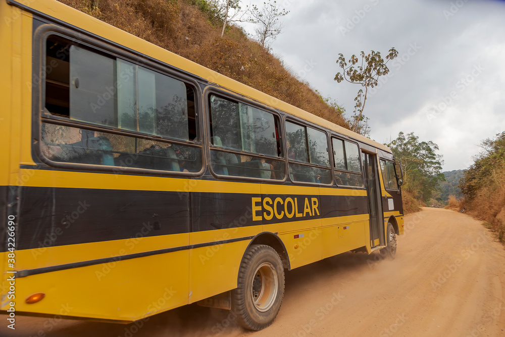 School bus for students living in the rural area of the city of Guarani, state of Minas Gerais, Brazil. School bus for students living in the rural area of the city of Guarani, state of Minas Gerais, Brazil.