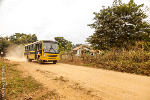 Fotografia School bus for students living in the rural area of the city of Guarani, state of Minas Gerais, Brazil