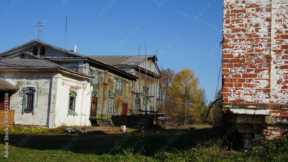 Old ancient ruins of a Russian village