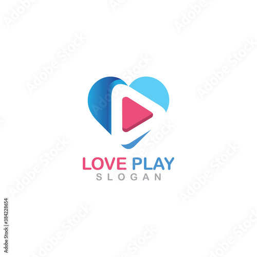 Love Play media logo inspiration illustration vector design app