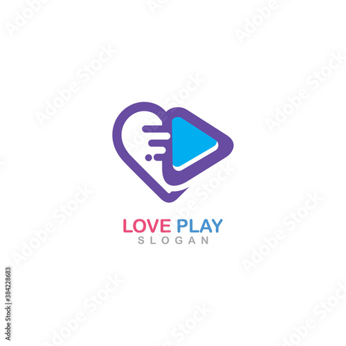 Love Play media logo inspiration illustration vector design app