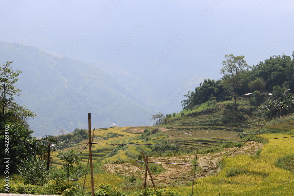 The Rice Terraces around the city of Sa Pa in Northern Vietnam 