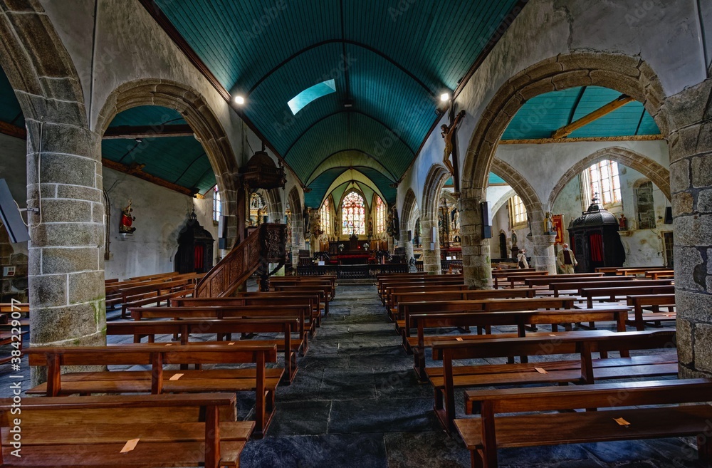 Enclos Paroissial de Guimiliau, l'église Saint-Miliau,  Armorique, Finistère, Bretagne, France
