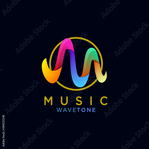 This is a M letter. for music logo template
