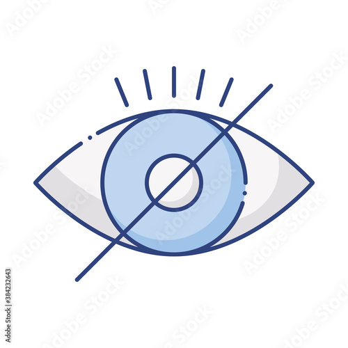 blind eye with denied symbol flat style icon