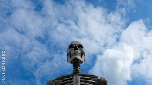 Halloween Skeleton and Blue Sky (Horizontal)