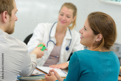 man giving his health card