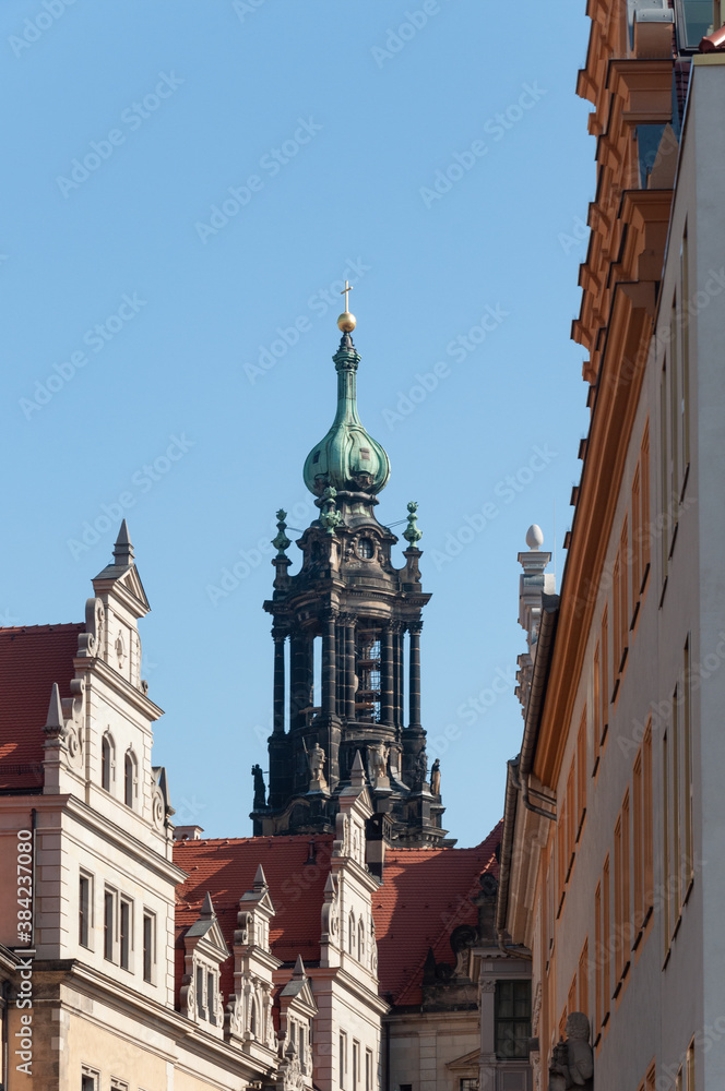 Roofs of old buildings of Dresden
