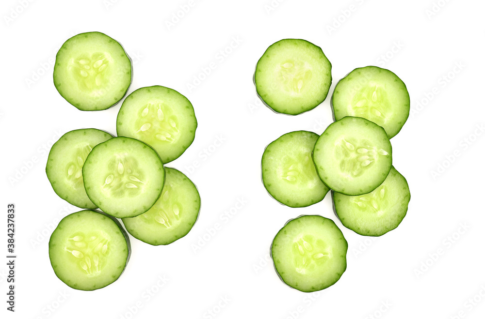 Top view of Cucumber isolated on white background Top view of Cucumber isolated on white background