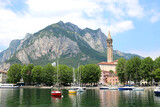 View of the town of Lecco in Italy, located on Lake Como