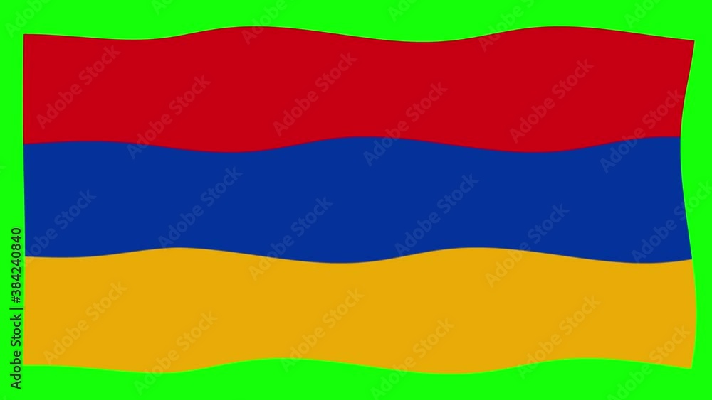 Armenia Flag Waving and Flutter Green Screen Background Animation Armenia Flag Waving and Flutter Green Screen Background Animation