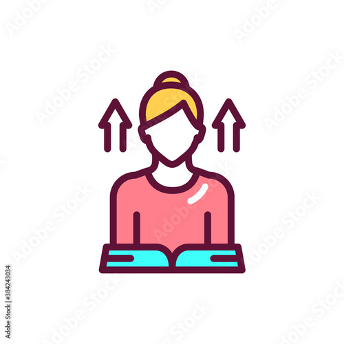Personal development courses color line icon. Vector illustration