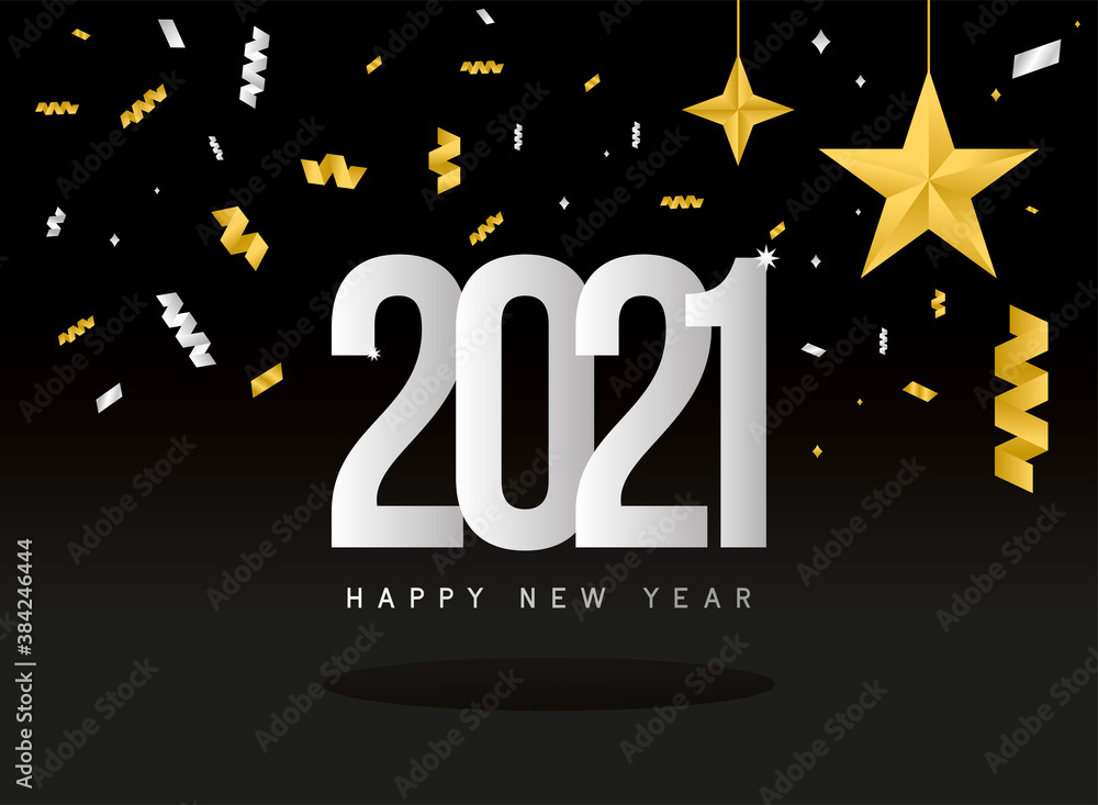 2021 Happy new year with confetti vector design 2021 Happy new year with confetti vector design
