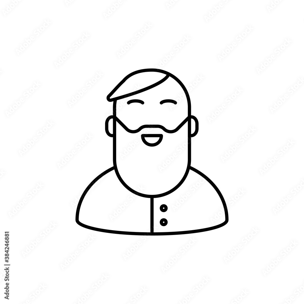 man with beard icon element of barbershop icon for mobile concept and web apps. Thin line man with beard icon can be used for web and mobile. Premium icon on white background