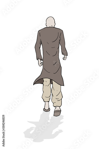 Design of lonely man walking