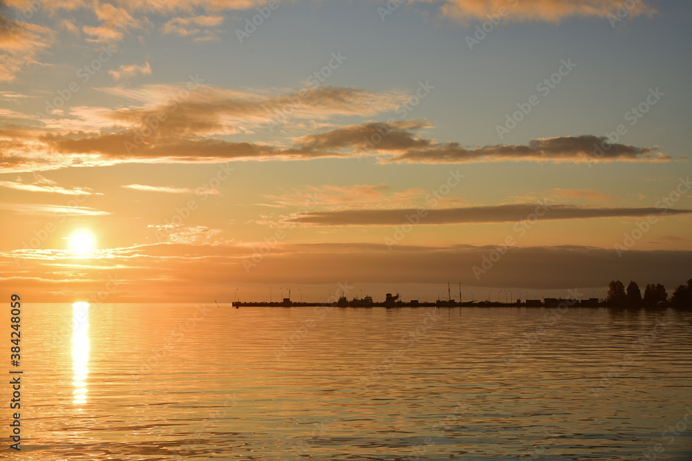 Lake Onega at sunrise