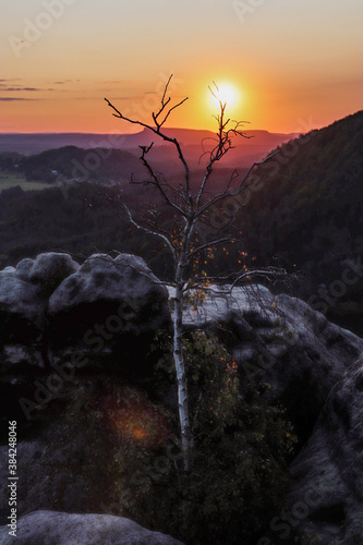 sunset in the mountains