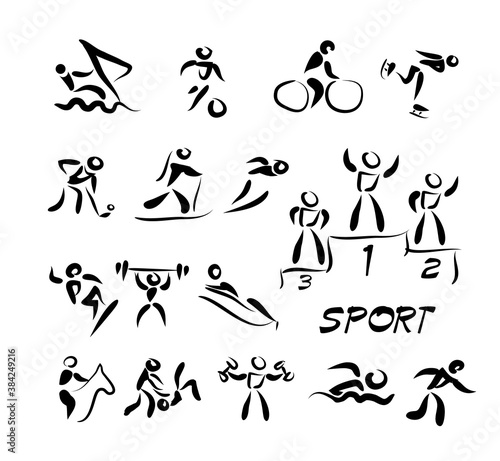 Athletes symbols. Sport icons. Vector illustration