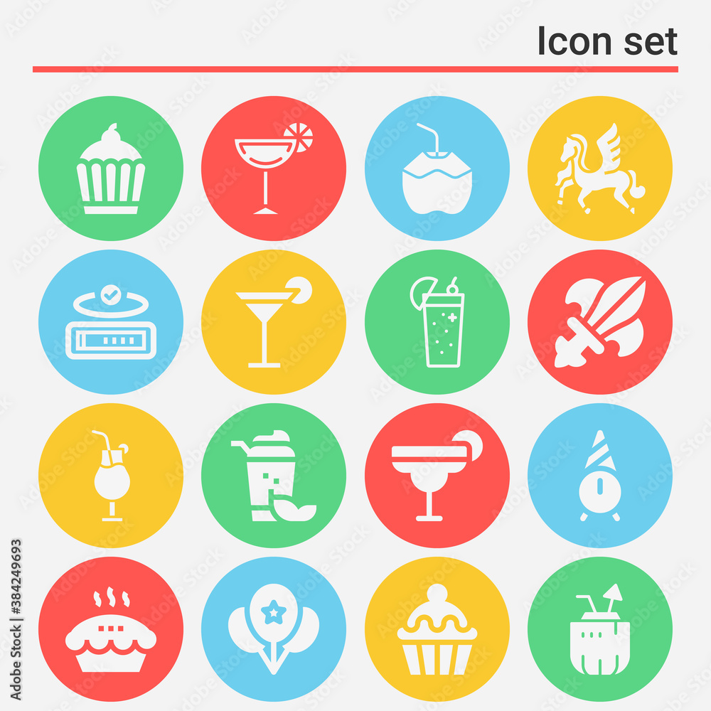 16 pack of copy space filled web icons set 16 pack of copy space filled web icons set