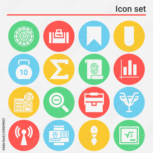 16 pack of in  filled web icons set
