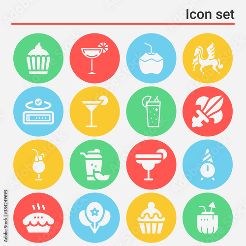 16 pack of copy space  filled web icons set