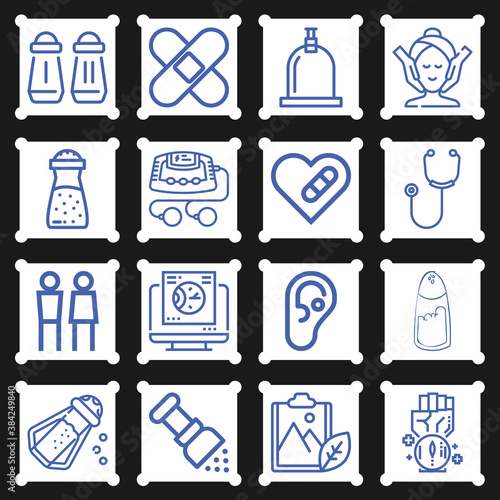 16 pack of therapeutic  lineal web icons set