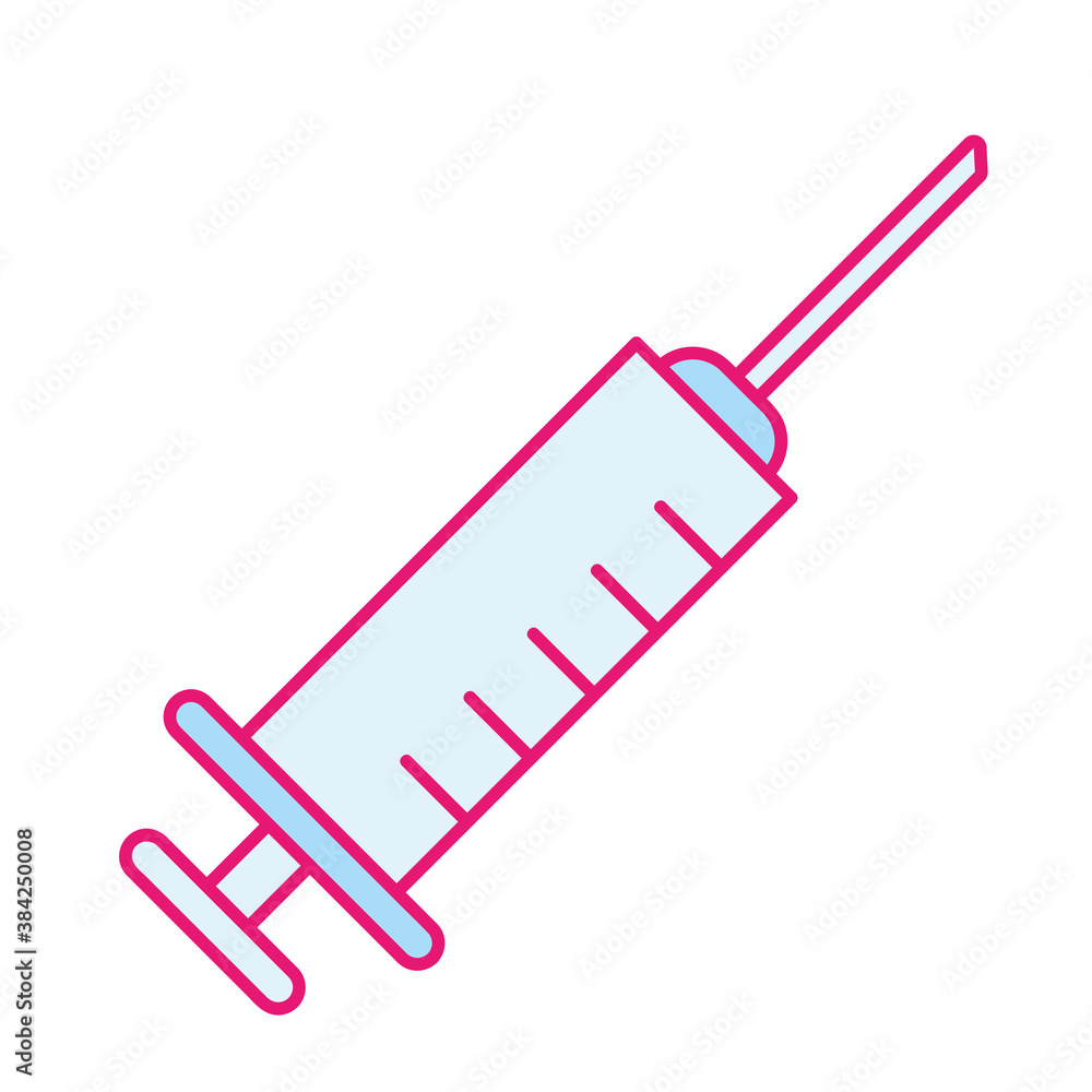 medical injection line and fill style icon vector design medical injection line and fill style icon vector design