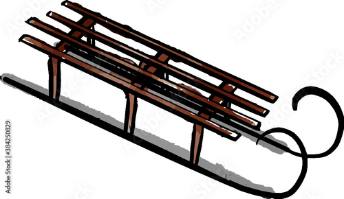 water color vector of sled