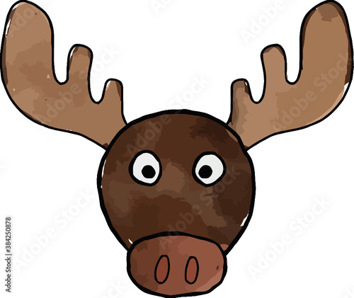 water color vector of moose