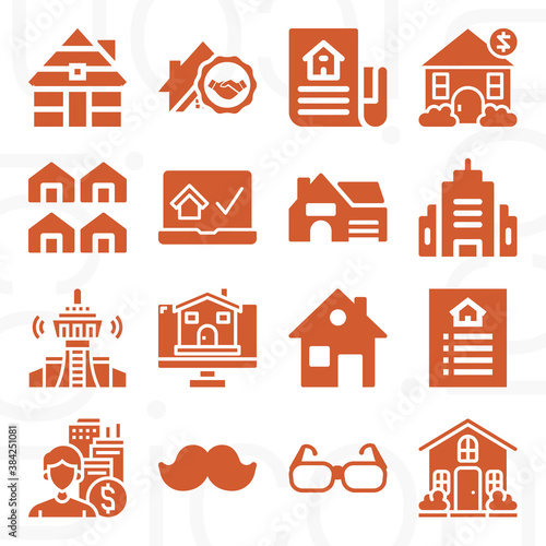 16 pack of dot product  filled web icons set