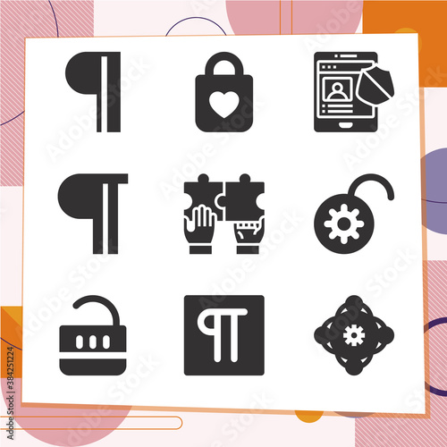 Simple set of 9 icons related to regulation