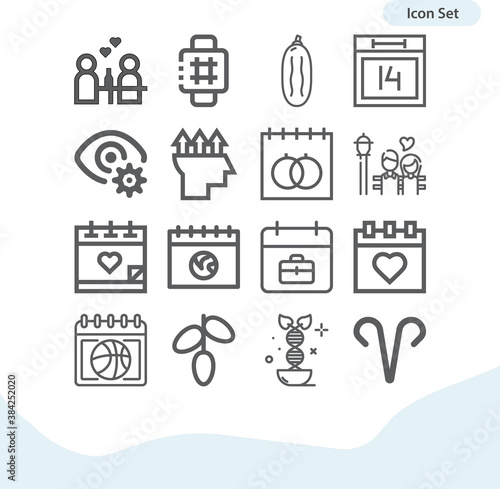 Simple set of maturity related lineal icons.