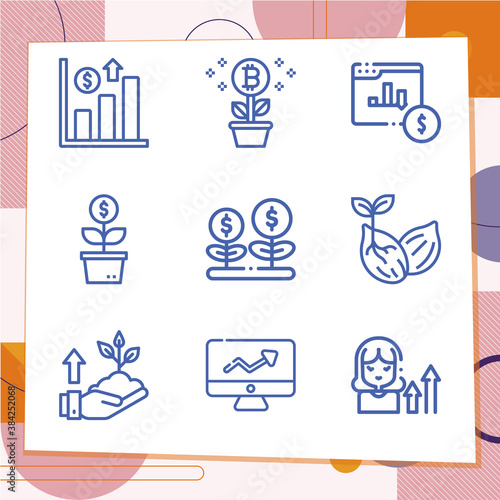 Simple set of 9 icons related to proliferation