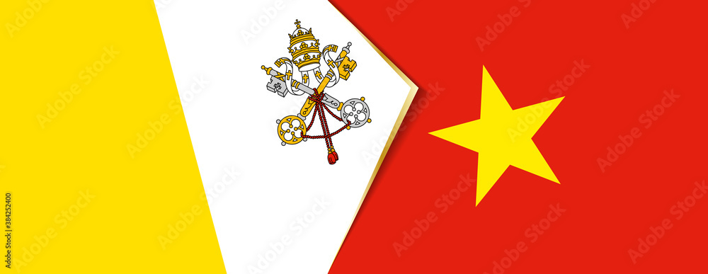 Vatican City and Vietnam flags, two vector flags. Vatican City and Vietnam flags, two vector flags.