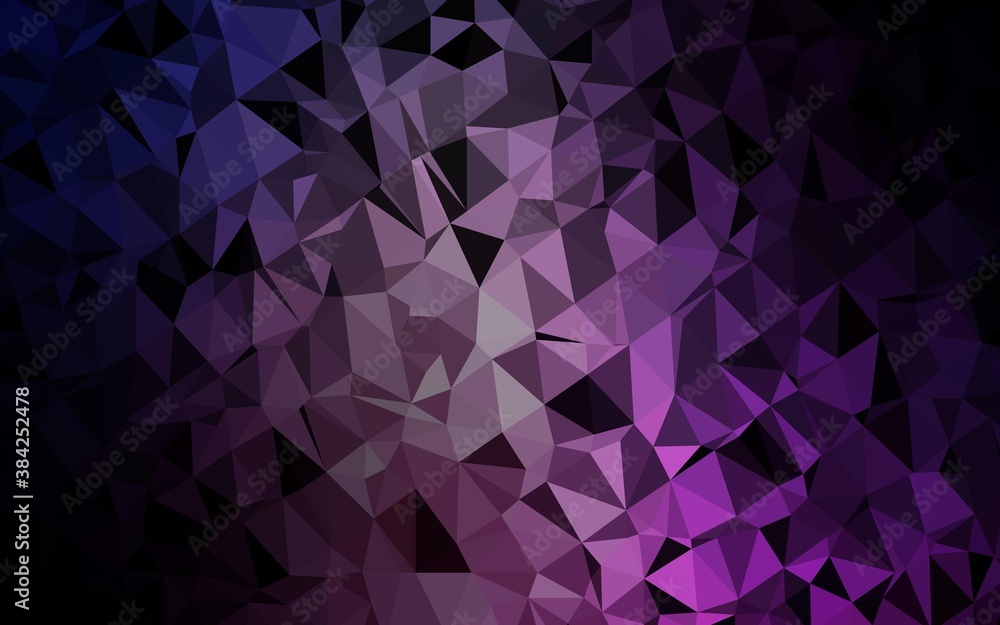 Fototapeta premium Dark Purple, Pink vector polygonal background.