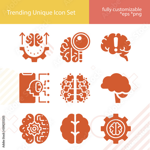 Simple set of ventricle related filled icons.