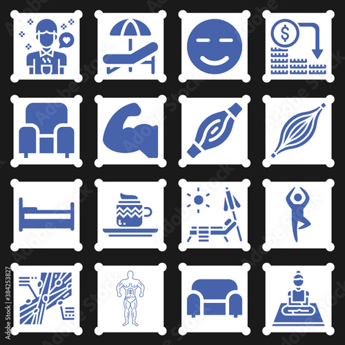 16 pack of contraction  filled web icons set