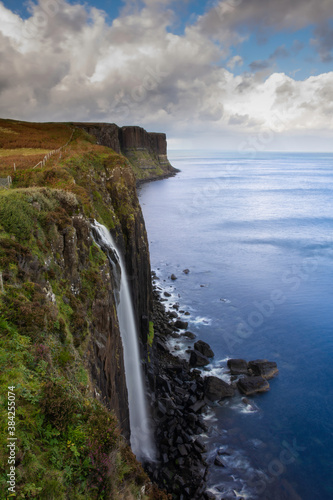A view of kilt rock waterfall, isle of skye, scotland.