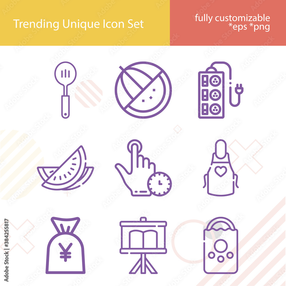 Simple set of plate related lineal icons. Simple set of plate related lineal icons.