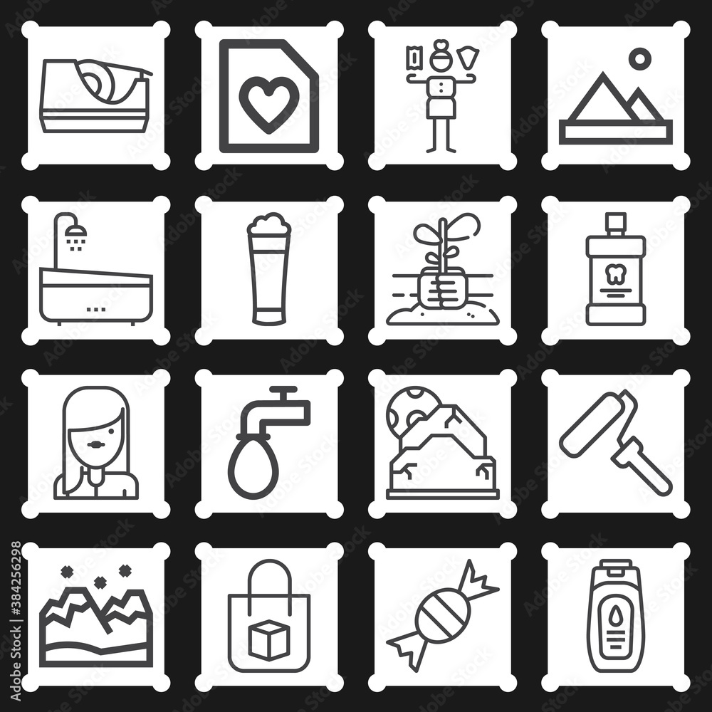 16 pack of summer lineal web icons set 16 pack of summer lineal web icons set