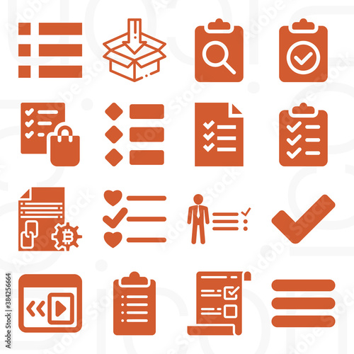 16 pack of chronological  filled web icons set
