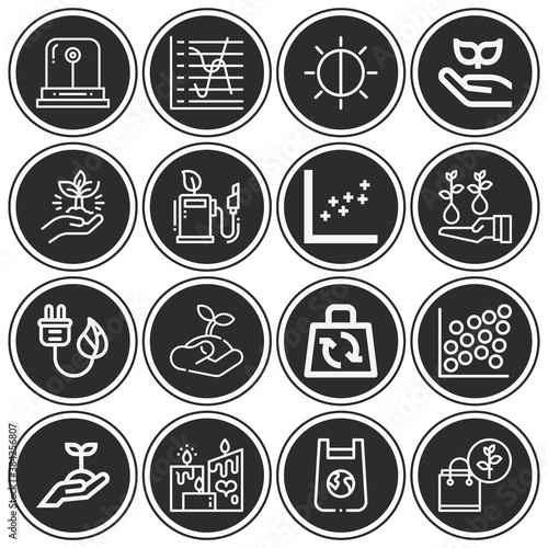 16 pack of wavelength  lineal web icons set