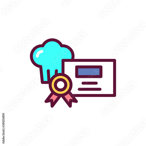 Cooking courses color line icon. Vector illustration. Outline pictogram for web page, mobile app, promo