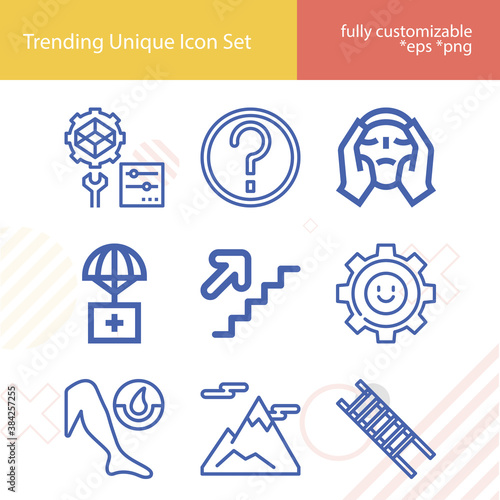 Simple set of climb related lineal icons.