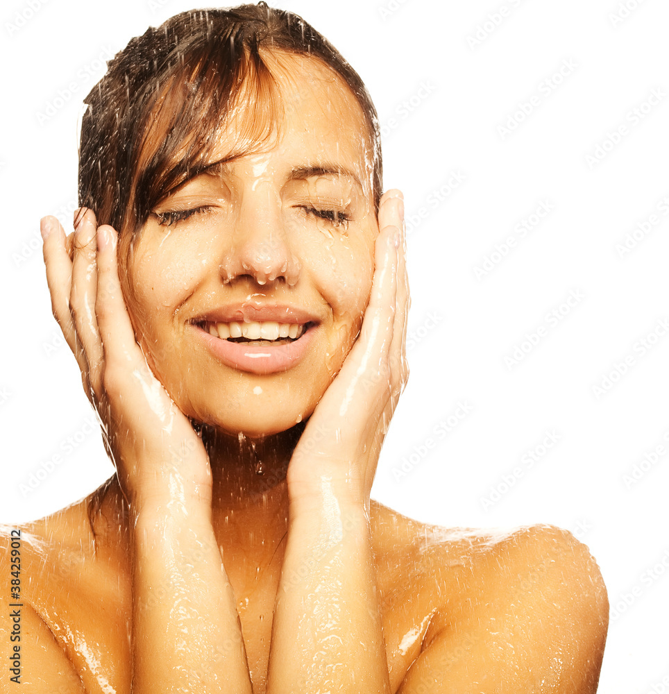 Naklejka premium woman face with water drop