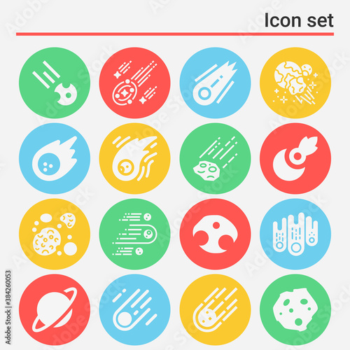 16 pack of longest  filled web icons set