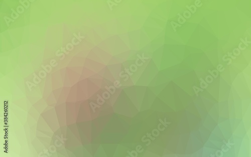 Light Green, Red vector abstract polygonal cover.